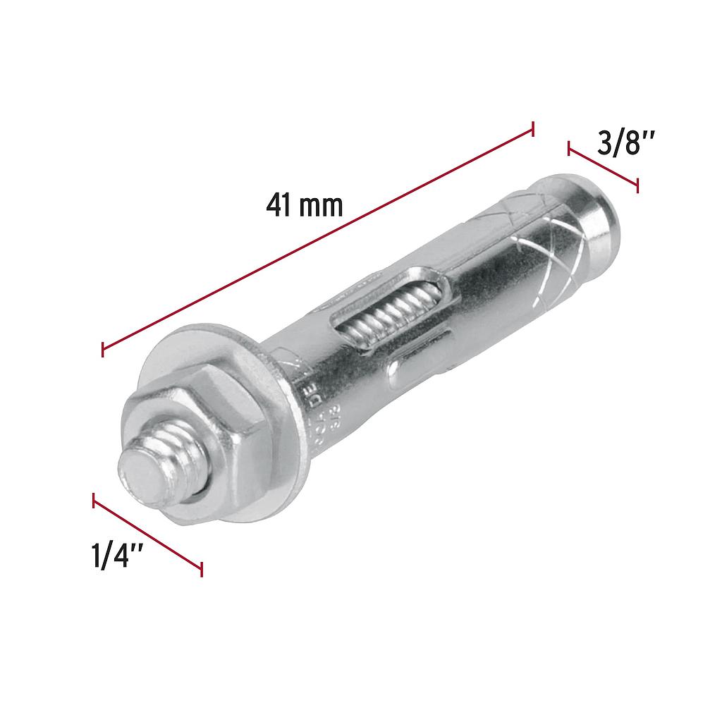 TAQUETE EXPANSIVO 1/4" CON TORNILLO (4 PZ)