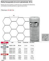 MALLA HEXAGONAL GALV 1.75M X 38MM CAL 20