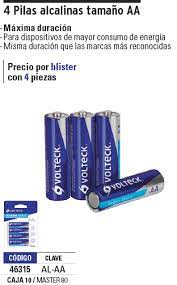 PILA  ALCALINA  AA, BLISTER C/4 PZAS, VOLTECK