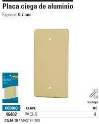 PLACA CIEGA DE ALUMINIO, LINEA STANDARD