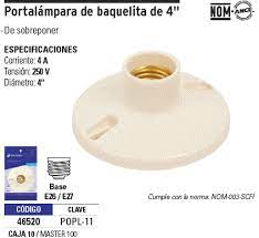 PORTALAMPARA DE BAQUETILLA, 4" VOLTECK