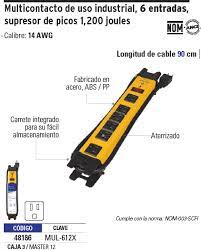 MULTICONTACTO 14 AWG INDUSTRIAL 6 ENTRADAS ATERRIZADAS