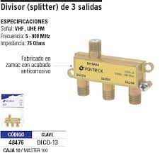 DIVISOR COAXIAL DE 1 ENTRADA Y 3 SALIDAS