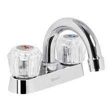 MEZCLADORA PARA LAVABO 4" MANERALES ACRILICO CUELLO CURVO