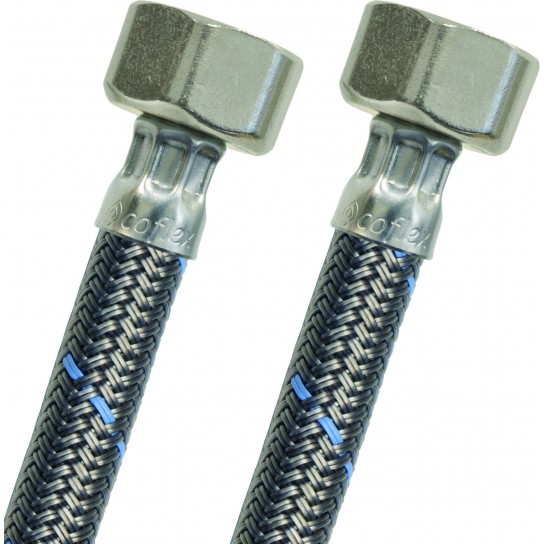 CONECTOR FLEXIBLE PARA LAVABO Y/O FREGADERO 1/2" X 1/2" 40CM COFLEX (CVLG-D40)