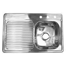 TARJA DE EMPOTRAR CON ESCURRIDOR IZQUIERDO ACERO INOX 15.25CM X 78CM X 48CM ANBEC