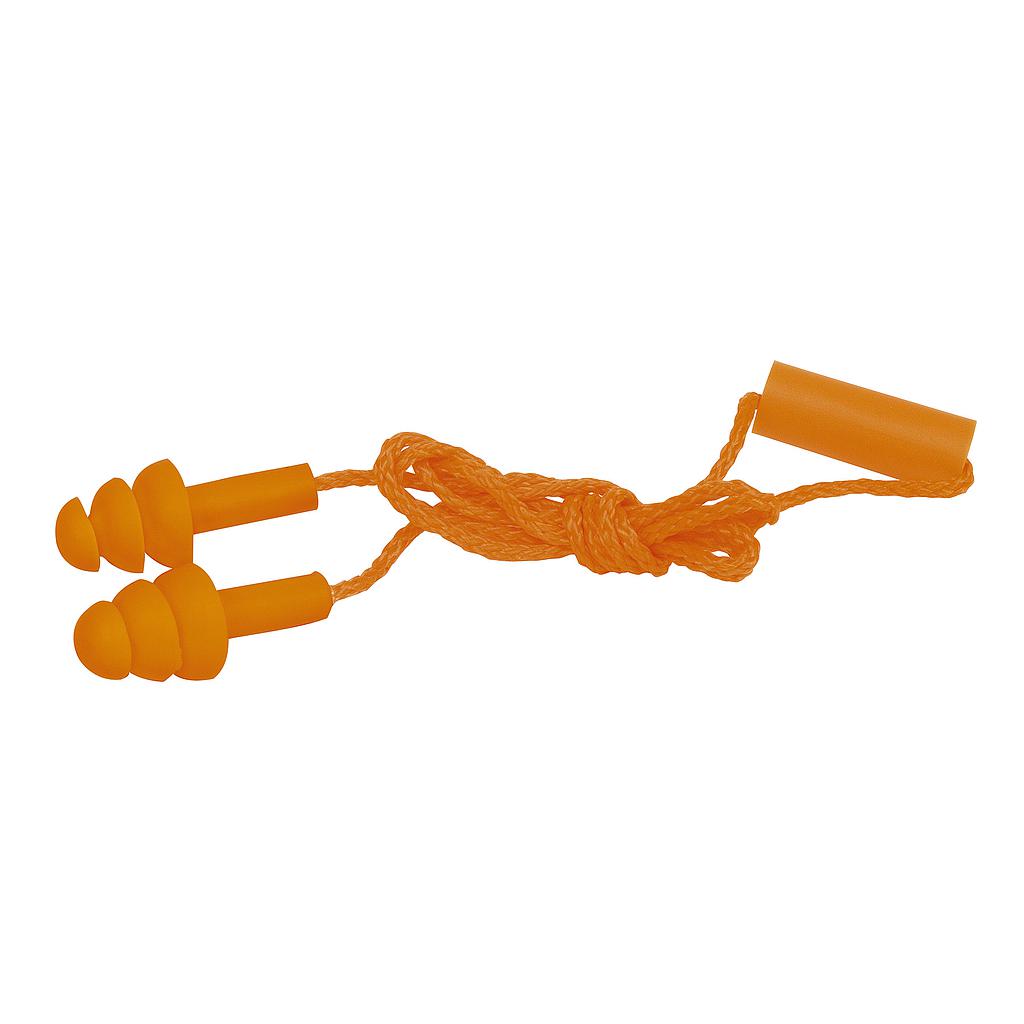 TAPON AUDITIVO REUTILIZABLE TRIPLE BARRERA CON CORDON