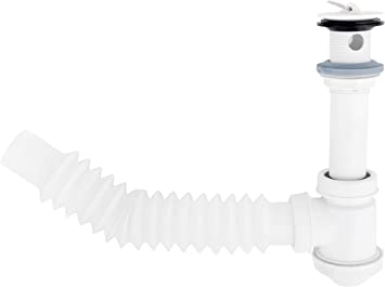 CESPOL FLEXIBLE CON BOTE CHICO SIN CUBIERTA PLASTICA PARA LAVABO DICA (3701CB)