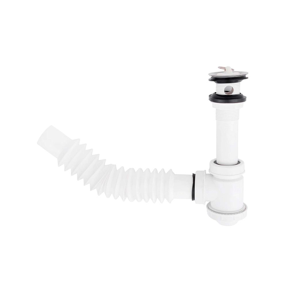 CESPOL FLEXIBLE CON BOTE CHICO CUBIERTA METALICA PARA LAVABO DICA (3701CC)