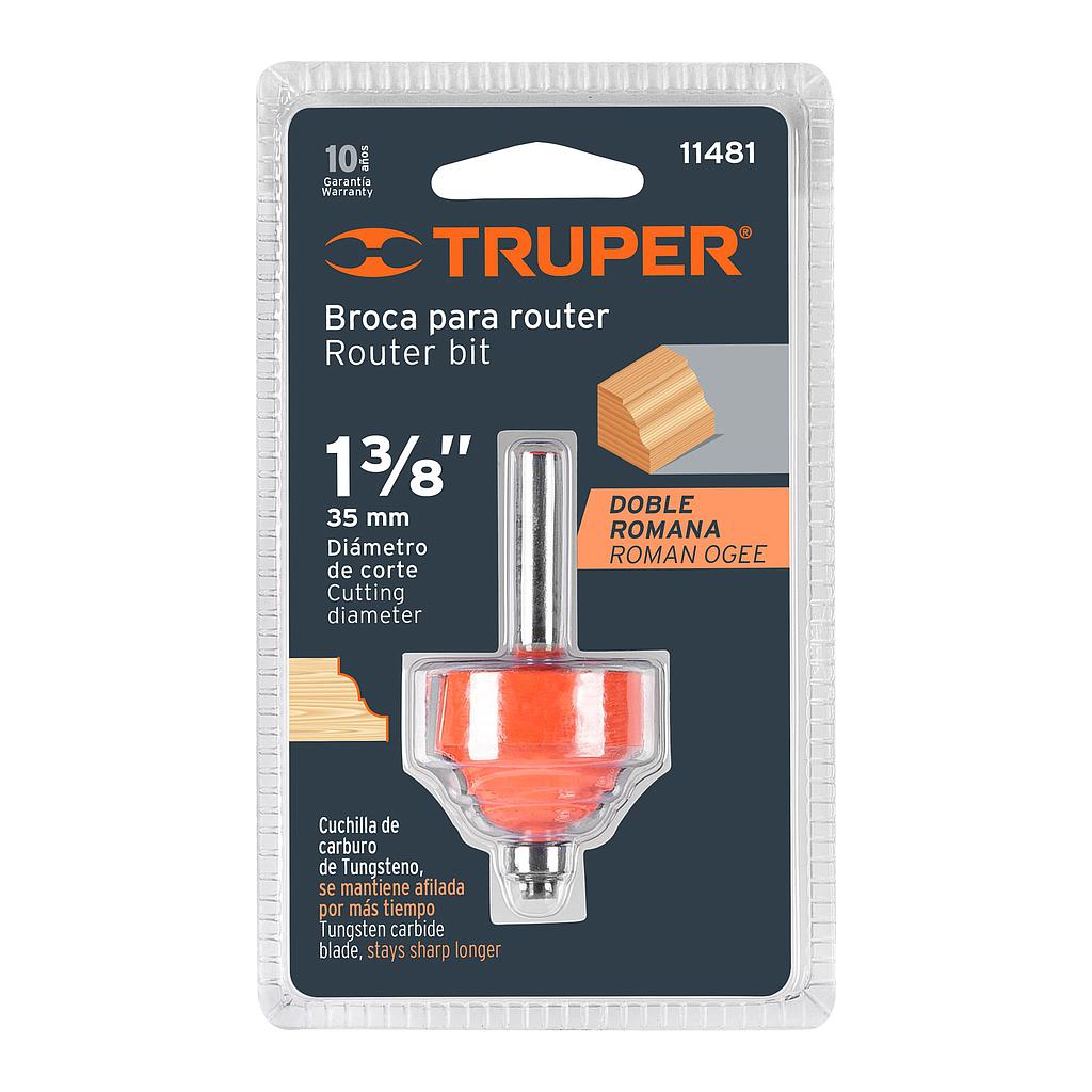 BROCA PARA ROUTER DOBLE ROMANA 1 3/8 CON BALERO