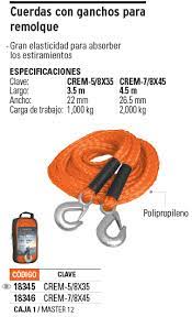 CUERDA PARA REMOLQUE CON GANCHOS 5/8"X3.5M