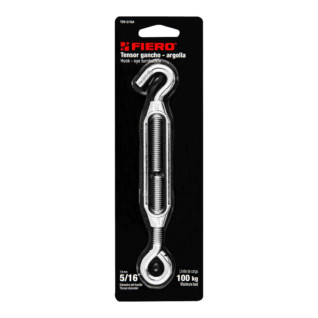 TENSOR ZINC 5/16" GANCHO-ARGOLLA