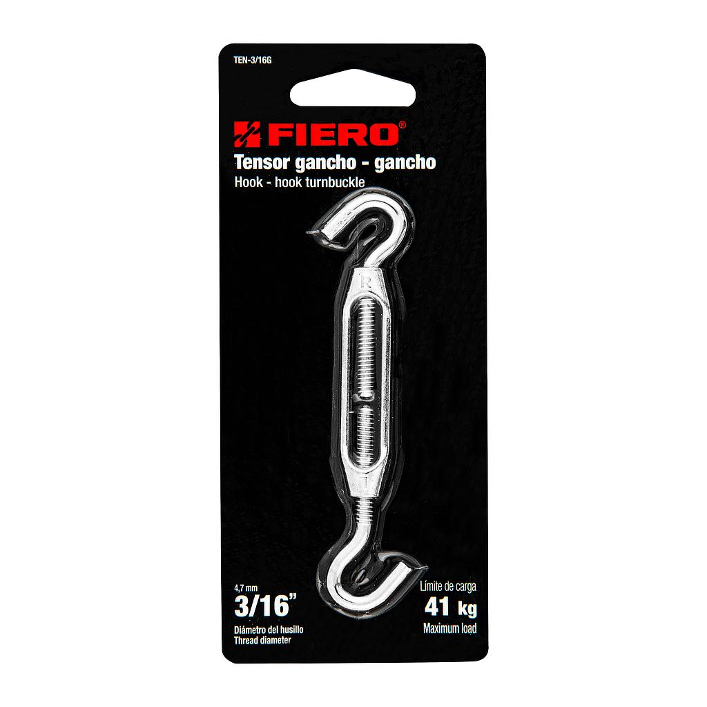 TENSOR ZINC 3/16" GANCHO-GANCHO
