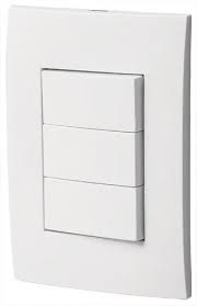 PLACA ARMADA 3 INTERRUPTORES SENCILLOS LINEA OSLO BLANCO